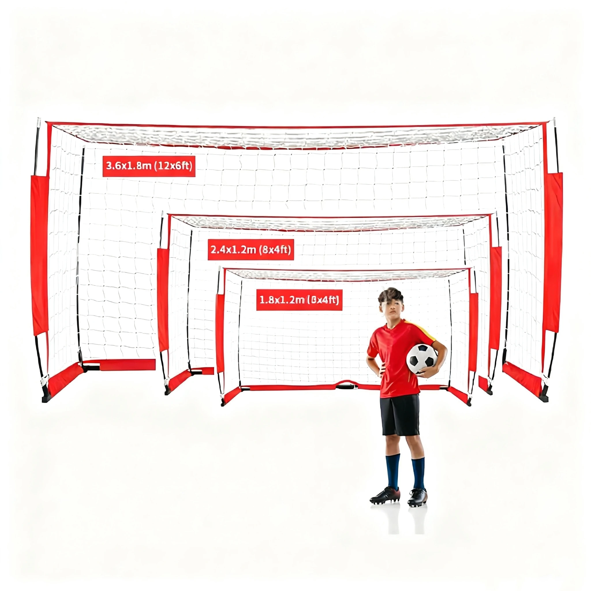 Red de fútbol resistente plegable portátil personalizable para equipo de entrenamiento y práctica
