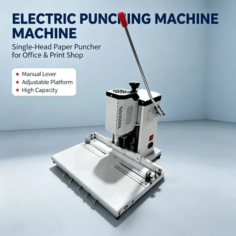 Continuous Punching Machine with Mobile Platform, Multi-Hole Driller for Office/Accounting/Graphic Shops/Files