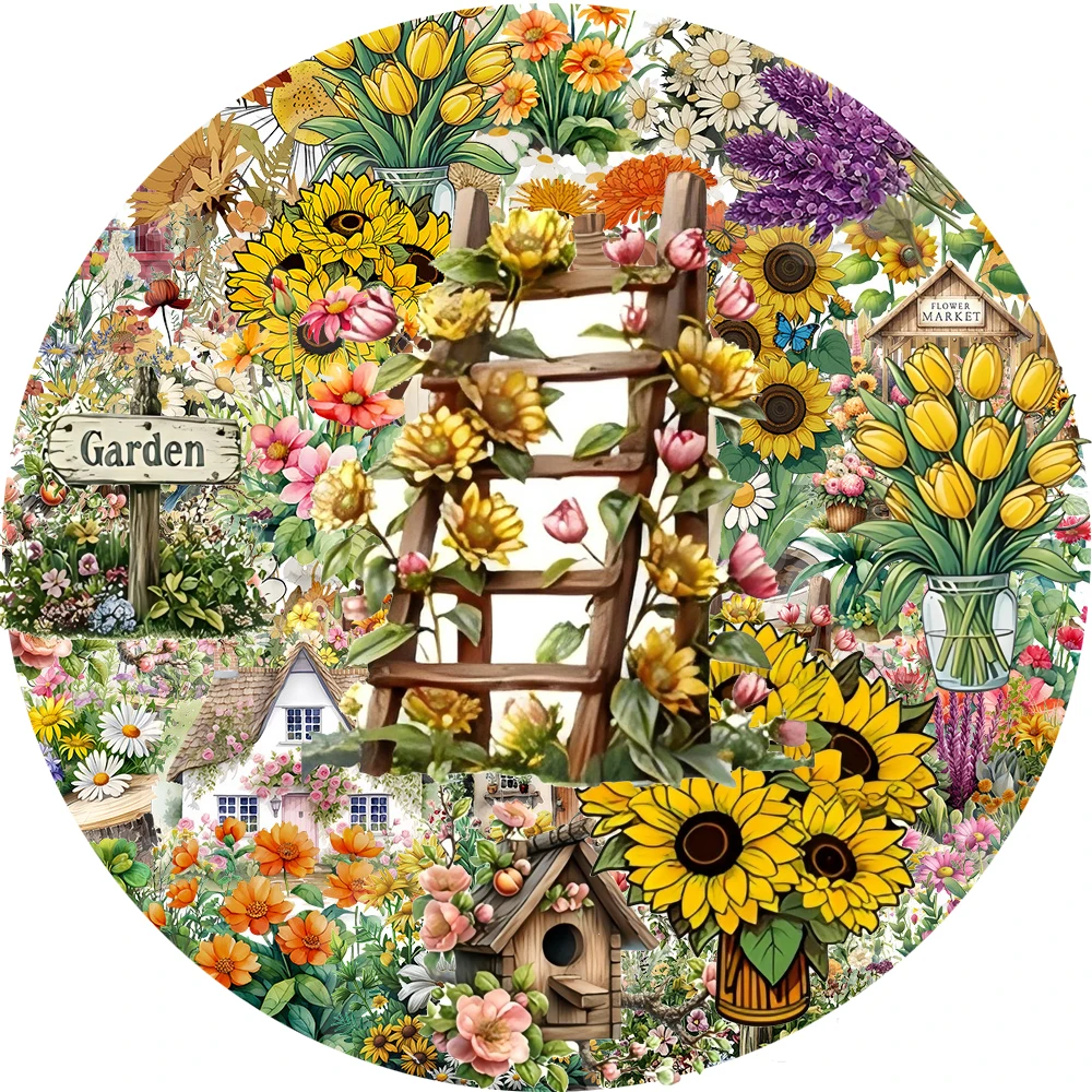 10/30/50 pezzi adesivi segreti per casa da giardino piante naturali fiori paesaggio decalcomanie adesivi decorativi retrò artistici regali