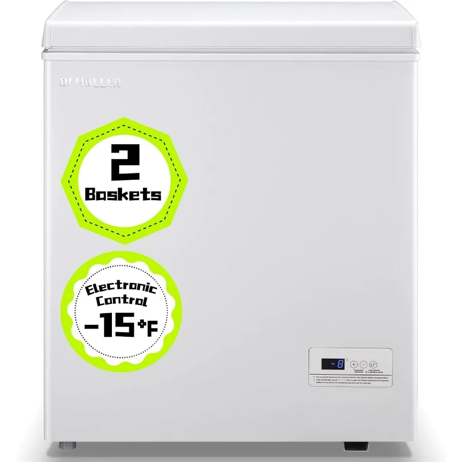 

Маленькая мини-морозильная камера с 2 подвесными корзинами, электронным управлением до 1 морозильной камеры с открытой дверью сверху, энергосберегающей, тихое управление