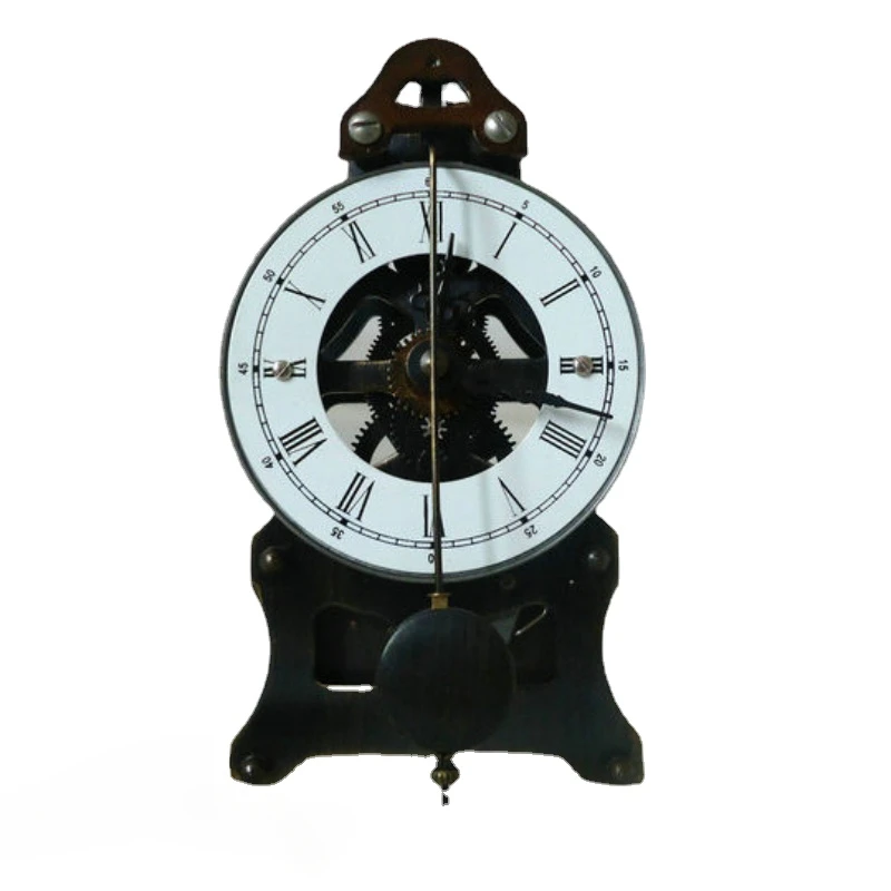 

Metal Mechanical Table Clock, Roman Desk Clocks, Wood Base, Aesthetic Room Decoration, Furniture Ornaments, Interior Accessories