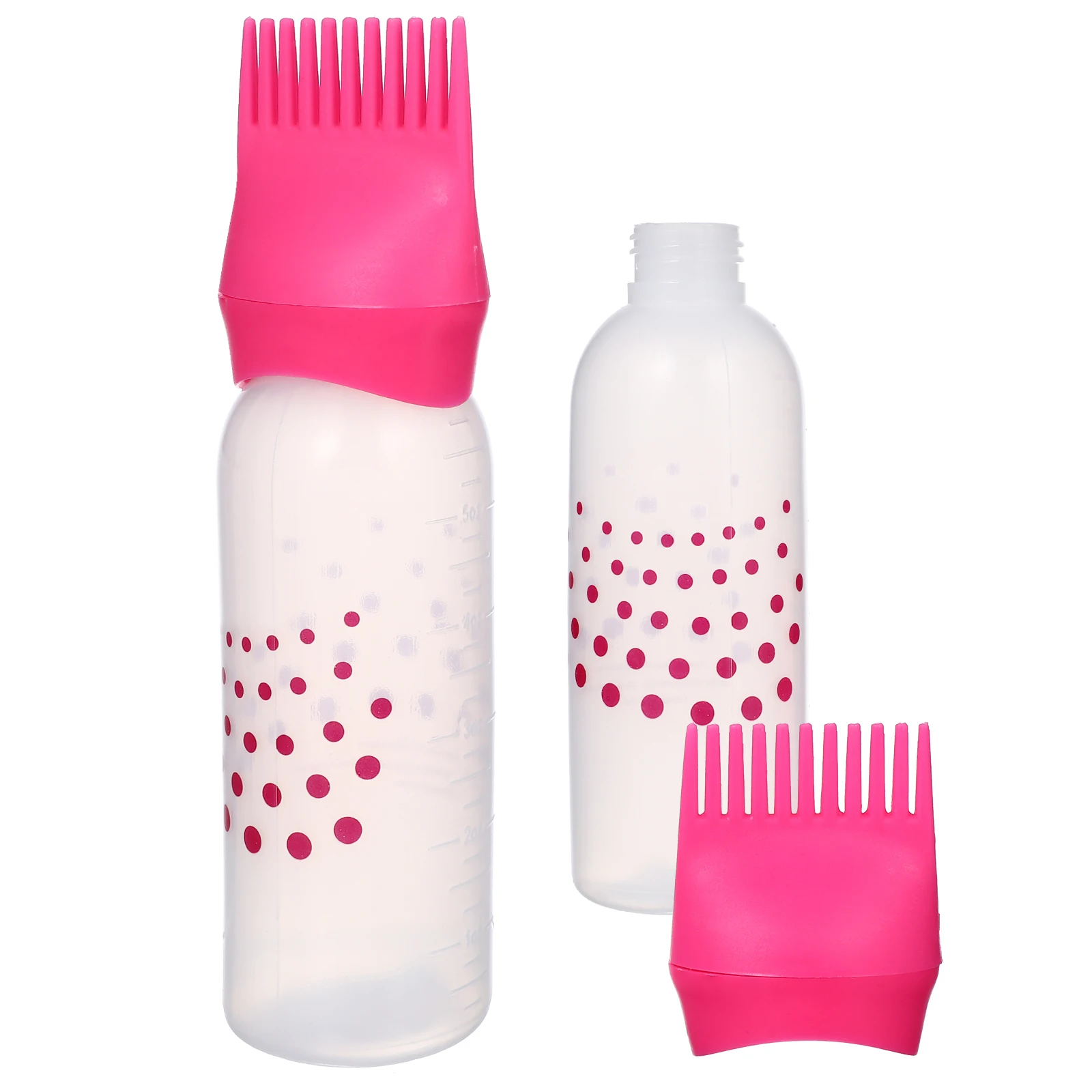 

2Pcs Dry Cleaning Shampoo Bottle for Hair Dyeing No Damage to Skin Or Head Pink Hair Dyeing Bottles Root Comb Applicator Bottles