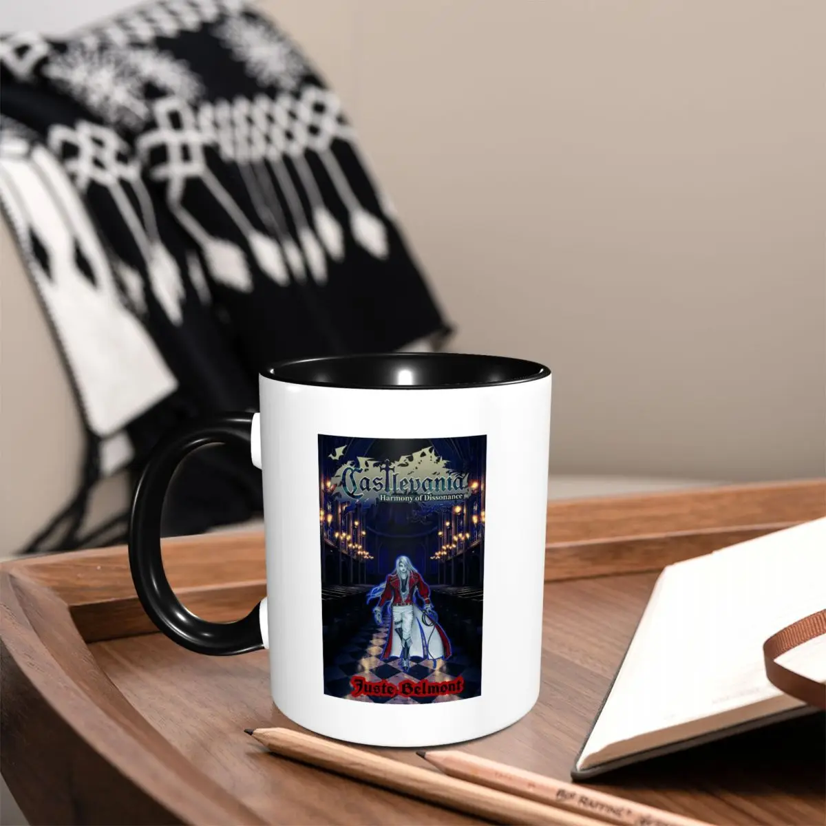Taza Juste Belmont Castlevania Harmony Of Dissonance, tazas de café de cerámica divertidas, tazas de té, taza de leche, regalo para mujer y hombre