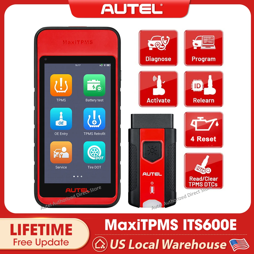 

Autel MaxiTPMS ITS600E TPMS Programming Tools, OEM Sensor(315 433Mhz) Relearn, Activation, Reset, Read Clear DTCs, Up of TS408S