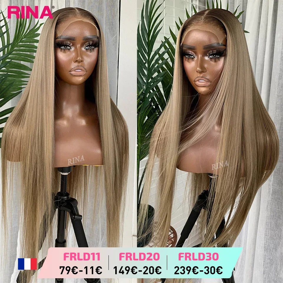 Ombre Blonde 13X6 13X4 Transparent Dentelle Frontale Perruque Droite Blonde avec 1B Racines Perruque Cheveux Humains Avant de Lacet Perruque 5X5 Fermeture Perruque