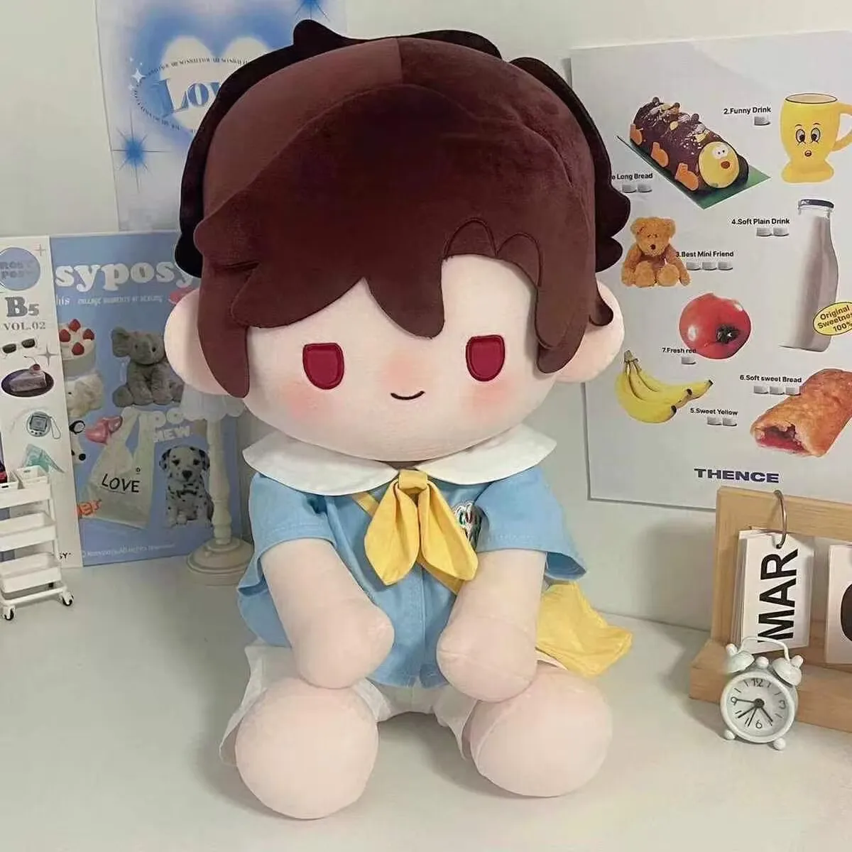 Vestiti per bambini da 40 cm, vestiti per bambole in cotone, un set di posture che cambiano, attributi variabili, bambole di peluche sia per uomini che per donne