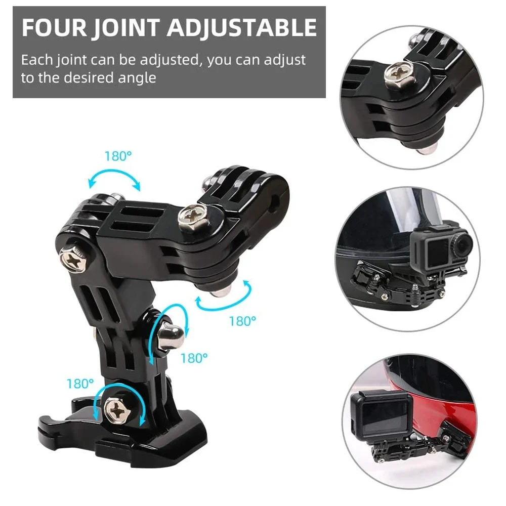 Go Pro Accessories Turntable Button Mount Motorcycle Helmet Chin Bracket Arm For Gopro Hero 12 9 Dji Insta 360 Camera Accessory