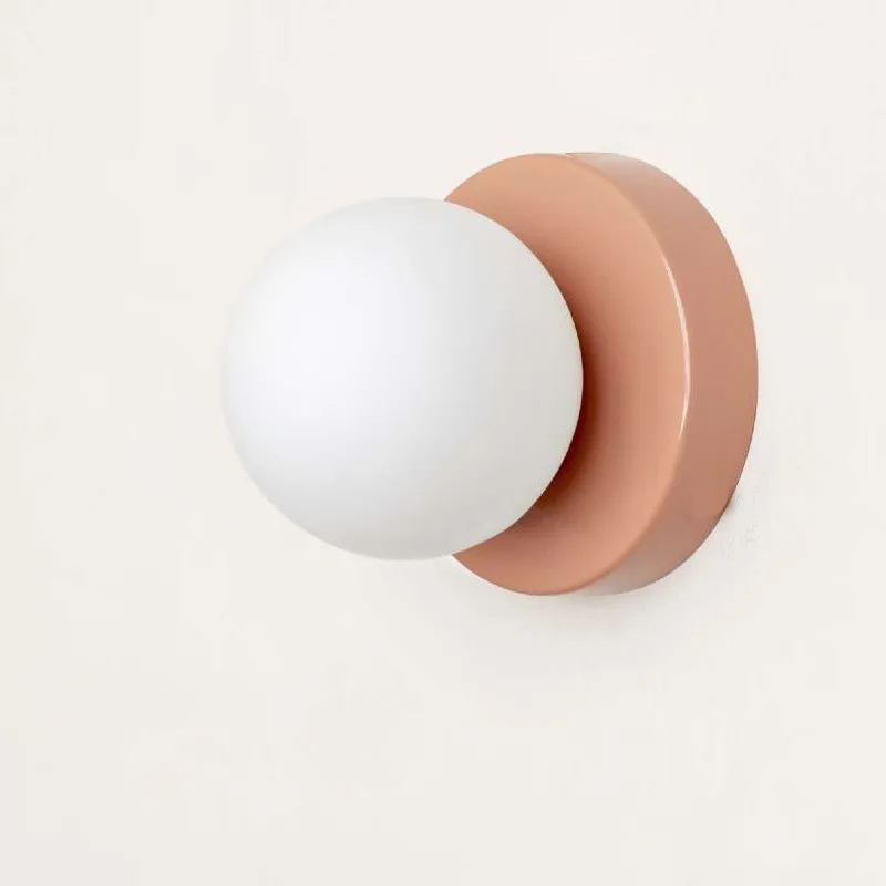 LZPZ RUI Kreative Macaron LED Wandleuchte 10/12 cm Mini Glas Wandleuchte für Balkon Lampe Nachttisch Schlafzimmer Korridor Veranda Dekor Leuchten 6