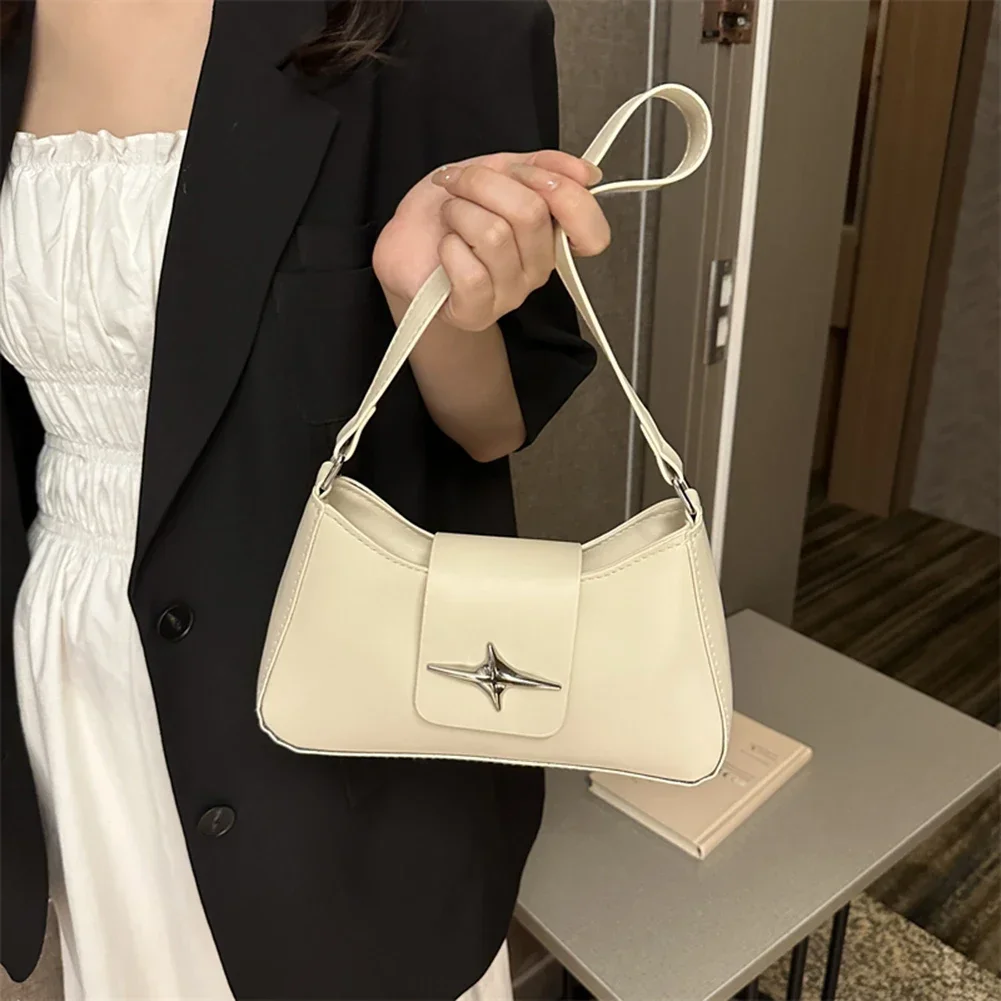 Daily Ladies Underarm Bag 2024 Classic Y2K Small Purse Luxury Brand Female Handbags Vintage PU Leather Shoulder Bags for Women