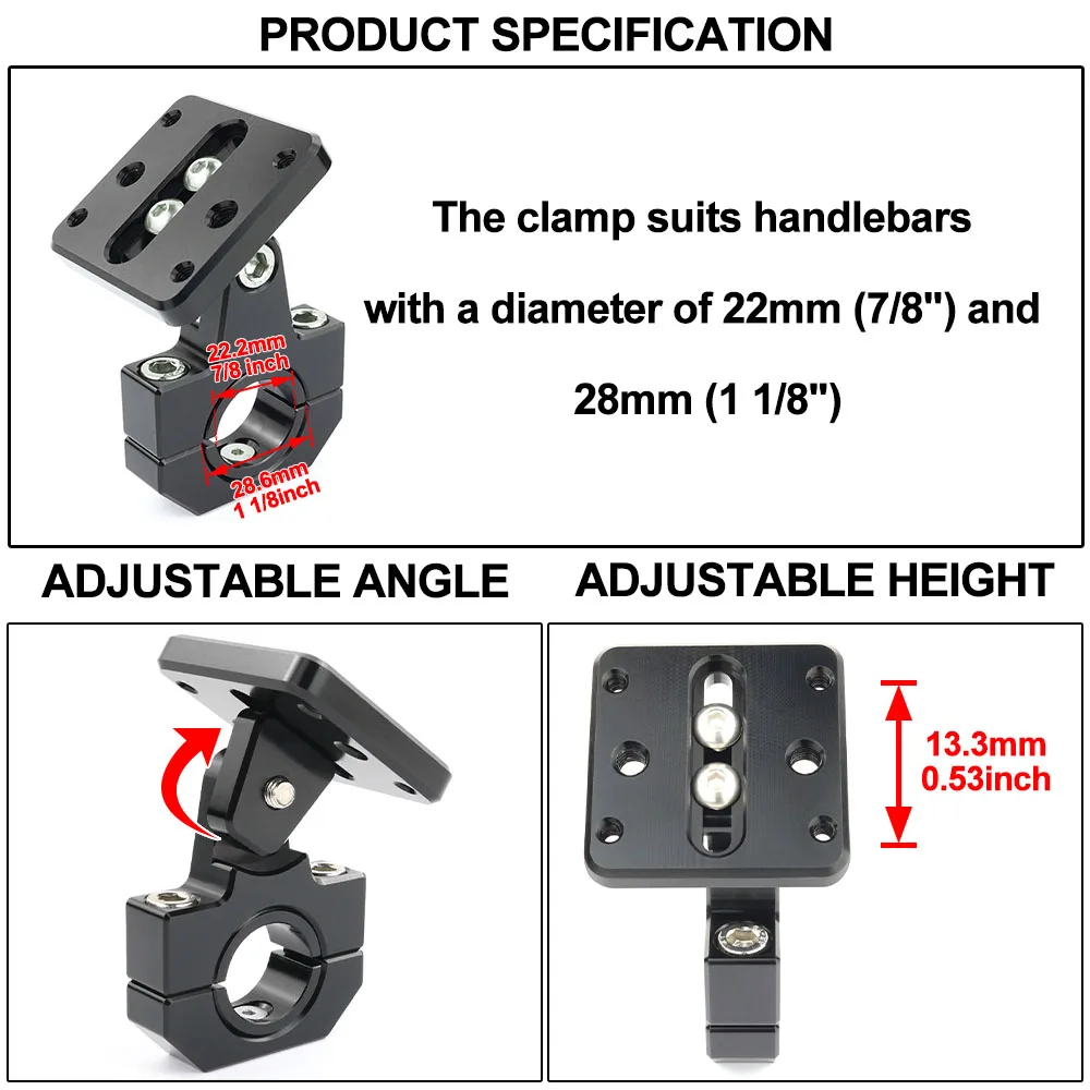 For Triumph Tiger 800/1200/1050 Speed Triple 955 1050 i Street Triple675 SPEED FOUR GPS Mount Handlebar Clamp Navigation Bracket