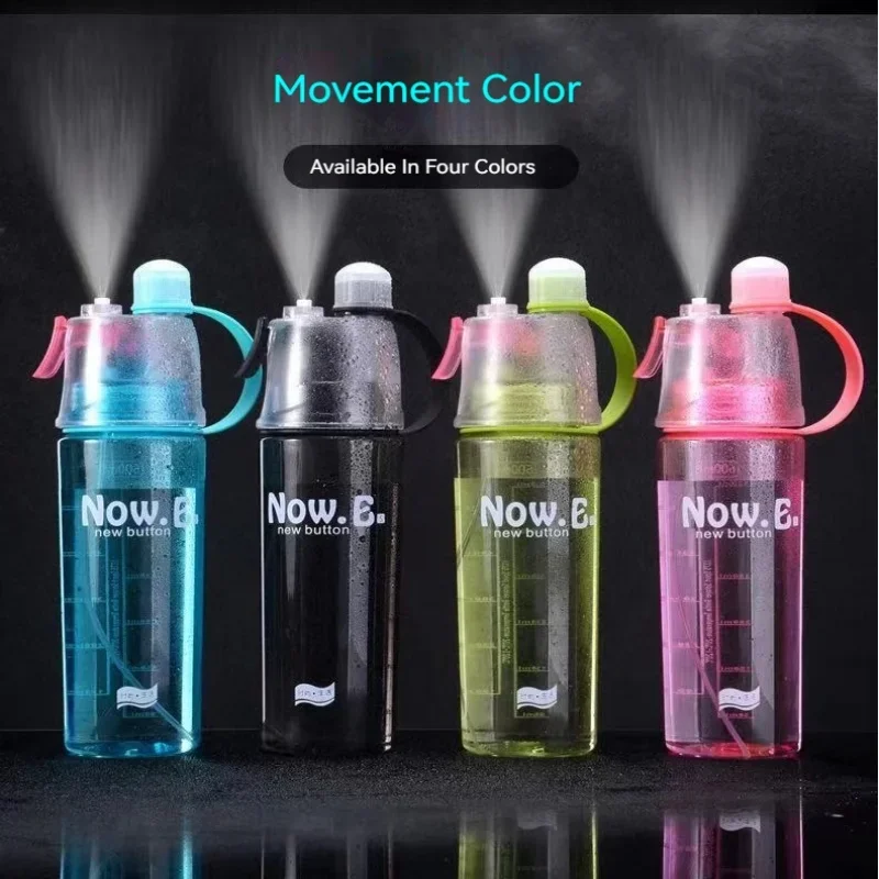 600ml Outdoor Sports Plastic Spray Water Bottle Large Capacity Summer Creative Spray Cute Water Bottle Children\'s Water Bottle