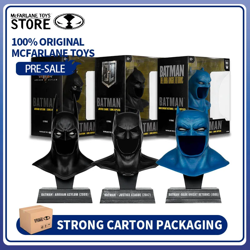 

100% Original Mcfarlane Toys Batman (Arkham Asylum/Justice League/Dark Knight Returns) Cowl 1:3 Figure Model Action Ornaments