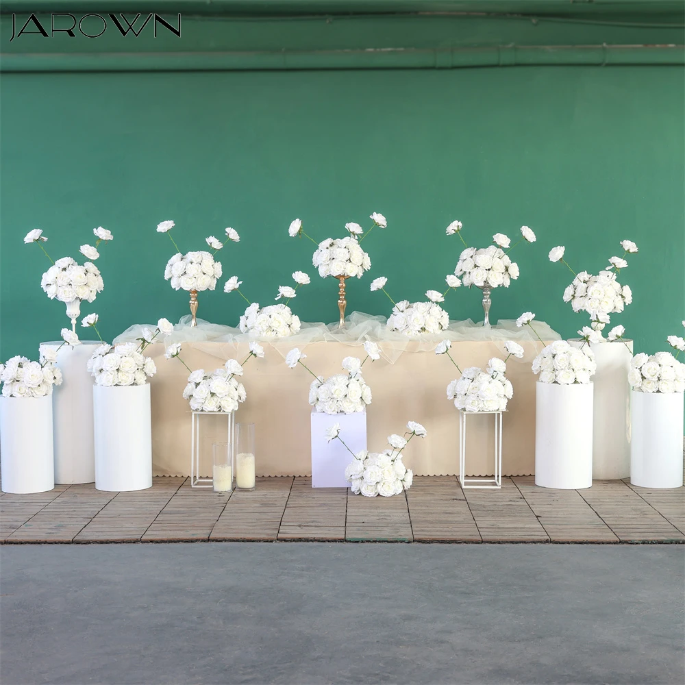 

Customized Table Centerpieces White Artificial Rose Floral Arrangement for Party Event Backdrop Decoration Home Decor Props