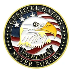 USA POW/MIA Souvenir Collectibles Grateful Nation Never Forget Honor Coin Commemorative Coins Gold Plated Challenge Coin