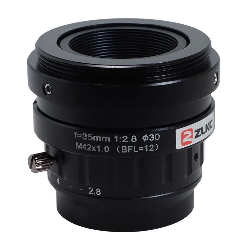 ZLKC M42 Lens 35mm fixed focal length camera lenses high quality f2.8 M42-Mount Line-scan Lens for FA Machine vision camera 4K
