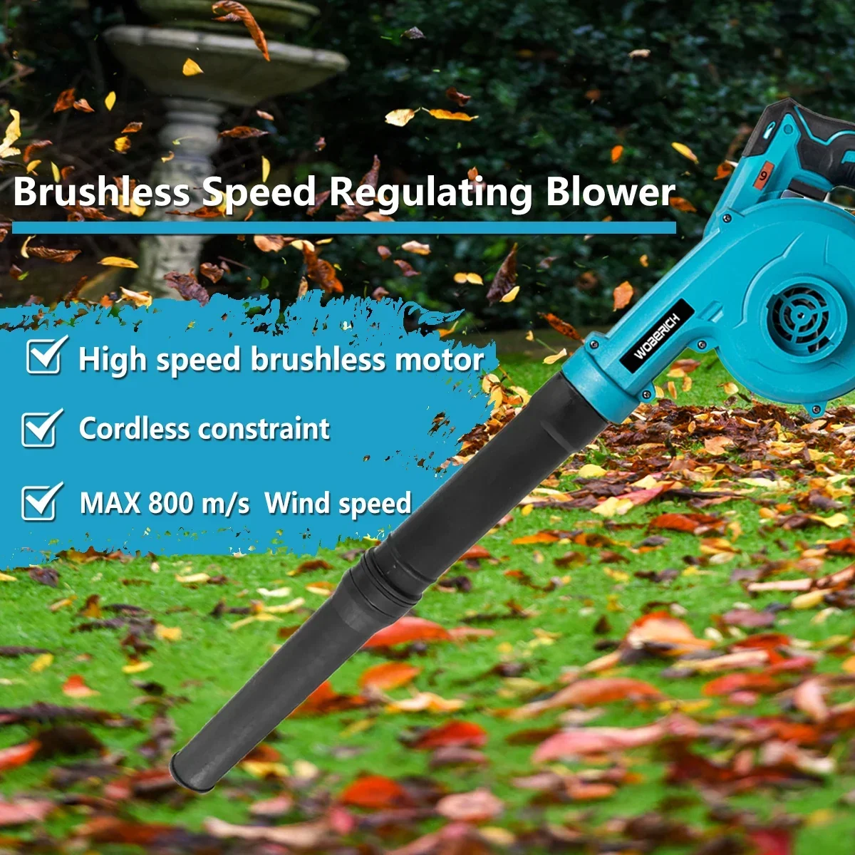 2 In 1 Brushless Electric Blower 6 Gears Cordless Efficient Leaf Snow Dust Blowing Cleaning Power Tools For Makita 18V Battery