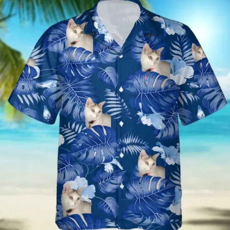 New Shirt T-shirt Trend Lapel 3D Digital Dog Print Top Custom Men's Cardigan