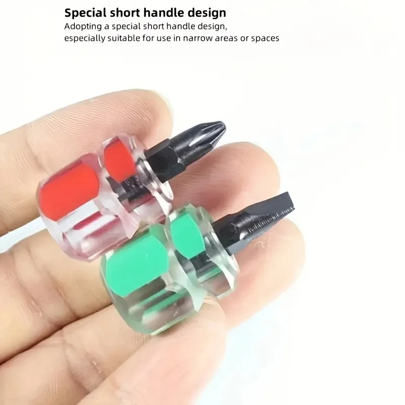 2Pcs Screwdriver Kit Set Mini Small Portable Radish Head Screw Driver Transparent Handle Repair Hand Tools Precision Car Repair