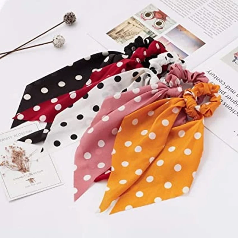 2022 الصيف موضة الشيفون طباعة فيونكة شعر Scrunchies للنساء الفتيات ذيل حصان حامل الشعر التعادل حبل إكسسوارات الشعر