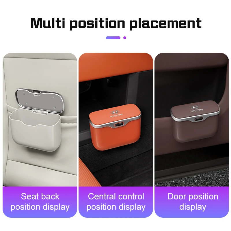 مقاوم للماء سلة المهملات سيارة لشركة هيونداي Nline Genesis G80 GV70 GV80 GV60 G70 G90 I40 I30 i20 صندوق تخزين سلة المهملات متعددة الوظائف #5