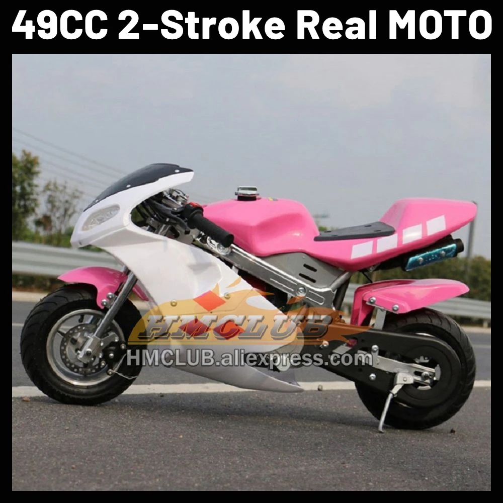 49CC 50CC 2 Stroke Gasoline Motorcycle Racing Dirt MOTO Pocket Bike For New Year Birthday Holiday Festival Party Gifts Motorbike