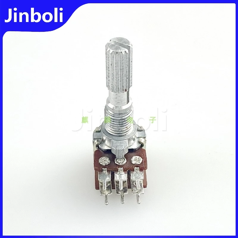 2PCS R1210G 12 Type B20K 6Pins Dual Speaker Amplifier Audio Treble And Bass Volume Potentiometer Flower Shaft Length 25mm