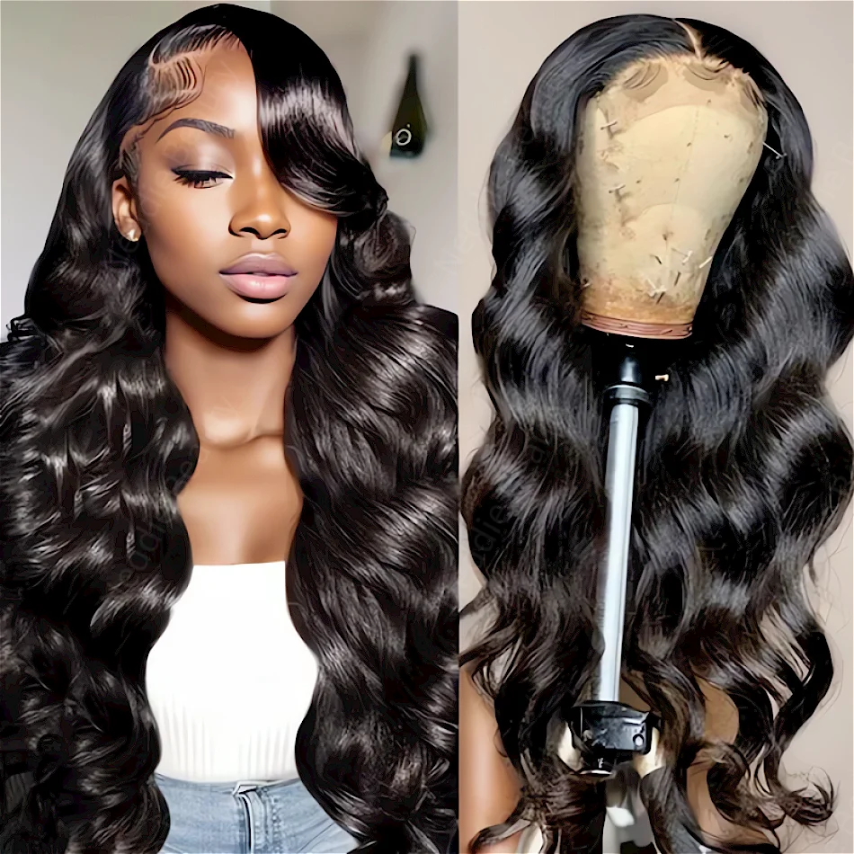 

13x6 HD Lace Frontal Wig Human Hair Body Wave Choice 30 40 Inch 100% Natural PrePlucked Brazilian Cheap Wigs For Women Full End