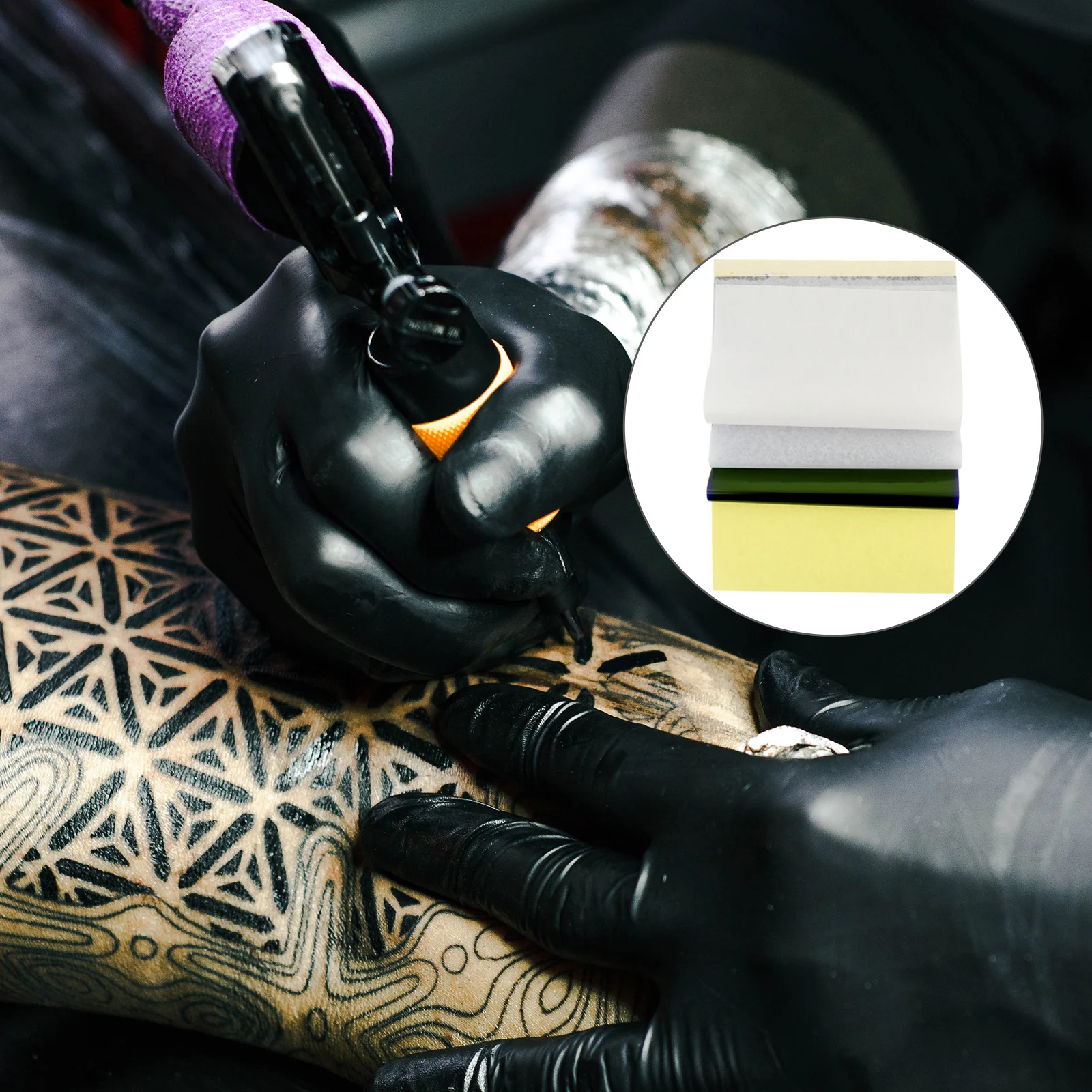 Papier de transfert de tatouage, pochoir thermique, feuille de traçage pour la conception, haute Compatible avec la Machine à copier, facile à utiliser, 25 pièces