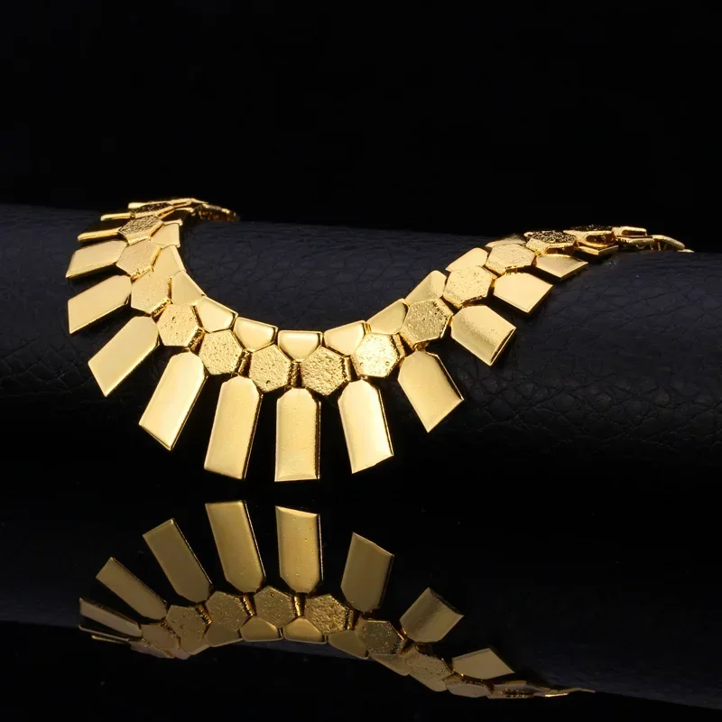 Fashion Chunky Statement Necklace for Men Women Unique Design Jewelry  Accessaries Gold Color Metal Neck Choker  Jewlery Gifts