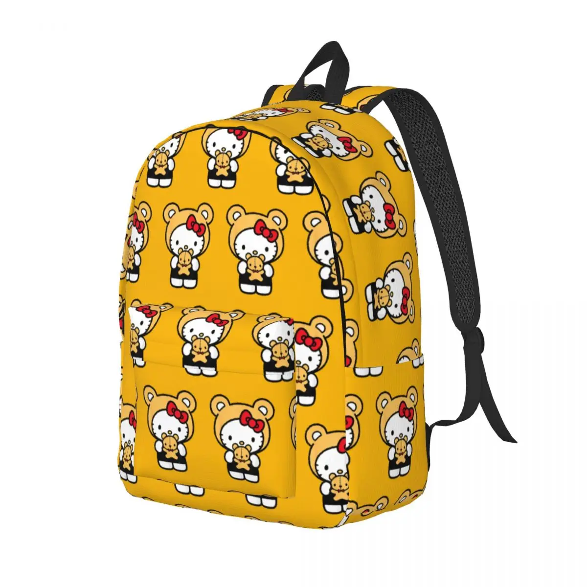 Hello Kitty Teddy Bear Dress Up Backpack for Men Women Fashion High School Business Daypack Laptop Canvas Bags Outdoor