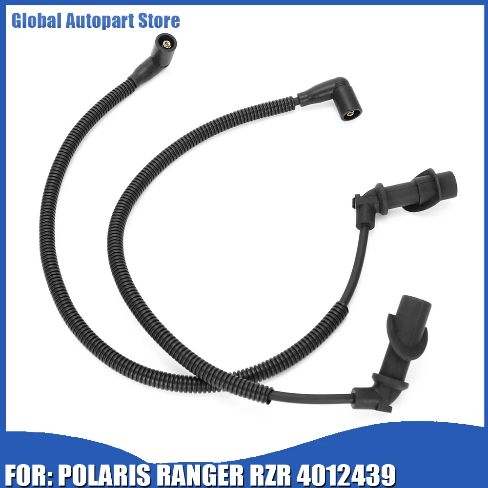 2 x Ignition Coil Spark Plug Cap & Wire Set For Ranger 700 For Polaris Ranger 800 Crew 700 Crew 800 RZR 800 RZR S 800 4012439