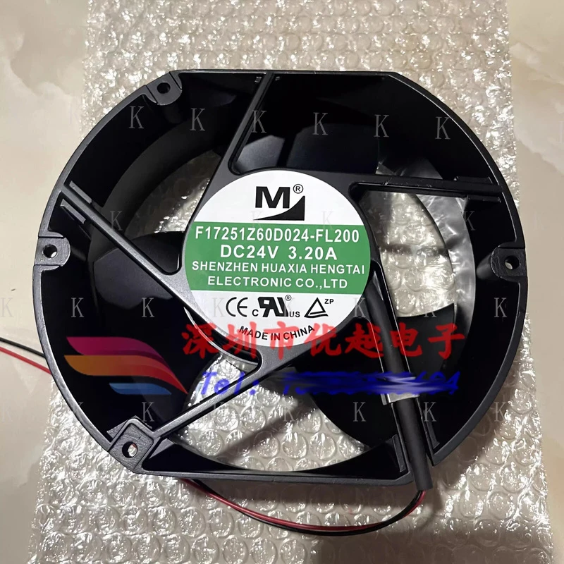 C  FOR  1PCS F17251Z60D024-  wbr/  FL200 DC24V 3.20A 2-Wire Inverter Cooling Fan