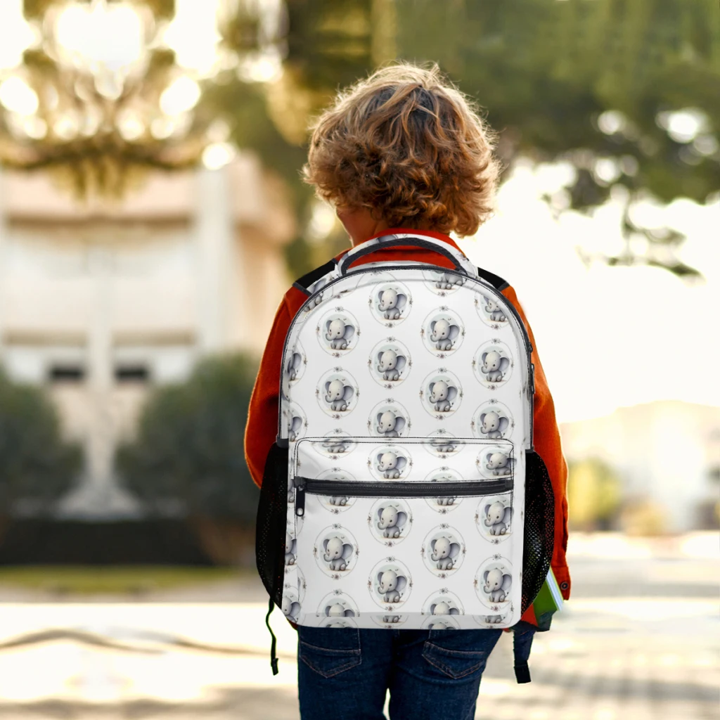 Mochila universitaria impermeable para ordenador portátil, bolsa de libros de viaje de 17 pulgadas, lindo bebé, elefante, acuarela, nueva moda femenina