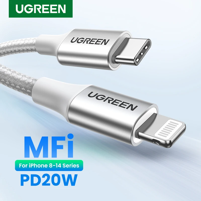 UGREEN MFi 20/30W USB Type C to Lightning Cable for iPhone 14 Pro Max 13 12 Plus Mini PD Fast Charging Cable for iPad 1m 2m