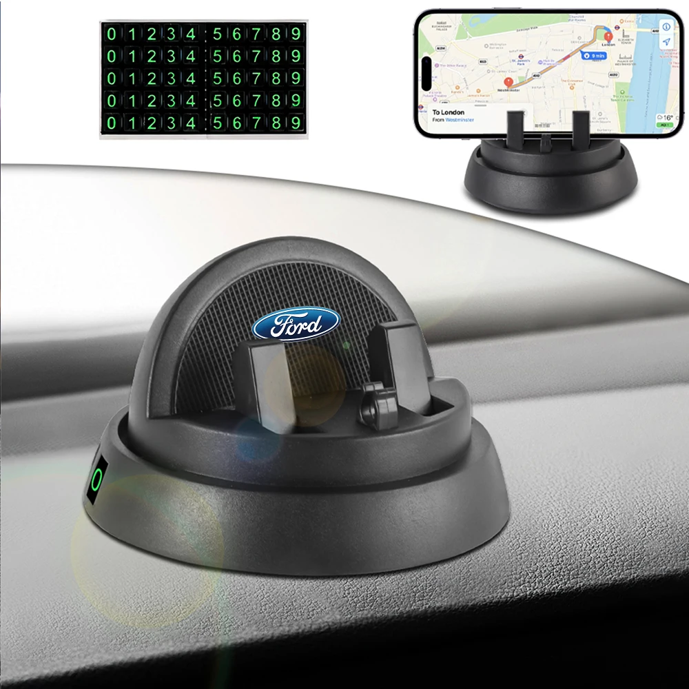 

Car Dashboard Phone Holder Relax Parking Phone License Plate Hint For Ford Fiesta Mondeo Fusion Explorer Escape Shelby Edge Kuga