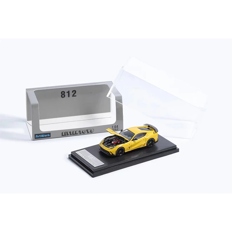 SH Little Toy In Stock 1:64 Novitec 812 N Largo Hood Grey Yellow Opened Diecast Diorama Car Model Collection Stance Hunters