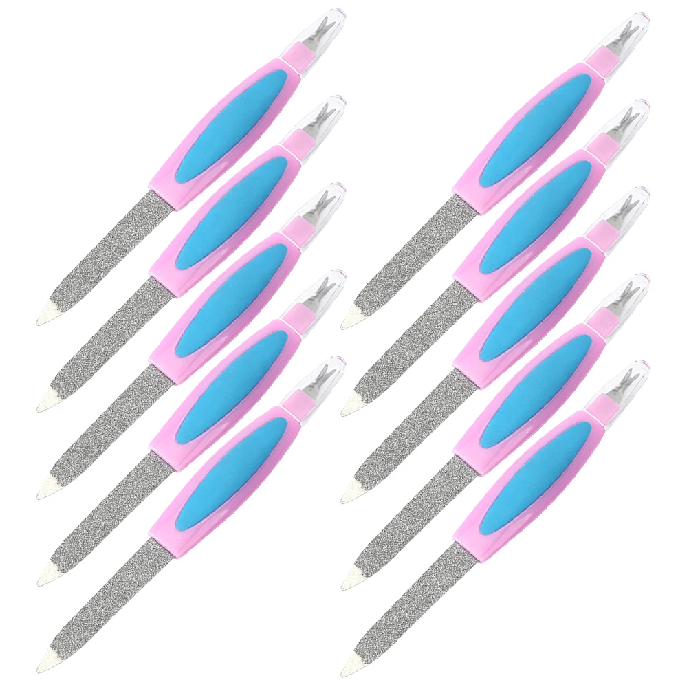 

10Pcs Double Sided Nail File Dual-Ended Manicure Pedicure Tool Set for Shaping Smoothing Polishing Natural Acrylic Nails Metal