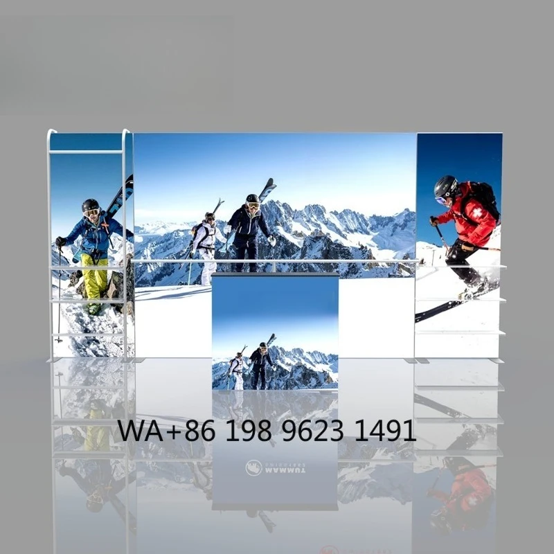 10×10 Portable LED Module Light Box Pop‑Up Tension Fabric Display for Trade Show Booth Backlit Advertising