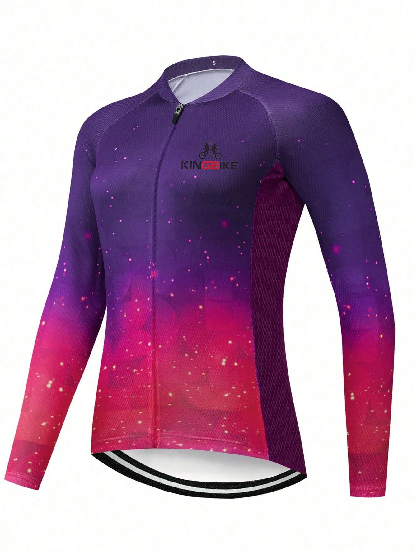 

Женский велосипедный костюм цвета фуксии с градиентом и длинными рукавами, весенне-осенний быстросохнущий костюм для горного велосипеда, спортивная одежда для бега на велосипеде