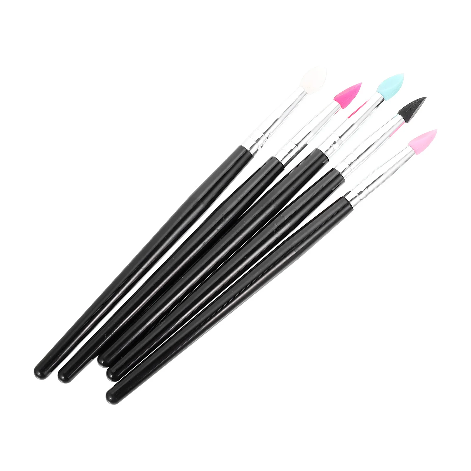 5 pezzi pennello per ombretto pennello per labbra in silicone accessorio per trucco per rossetto balsamo per labbra applicazione strumento per trucco applicatore per ombretto