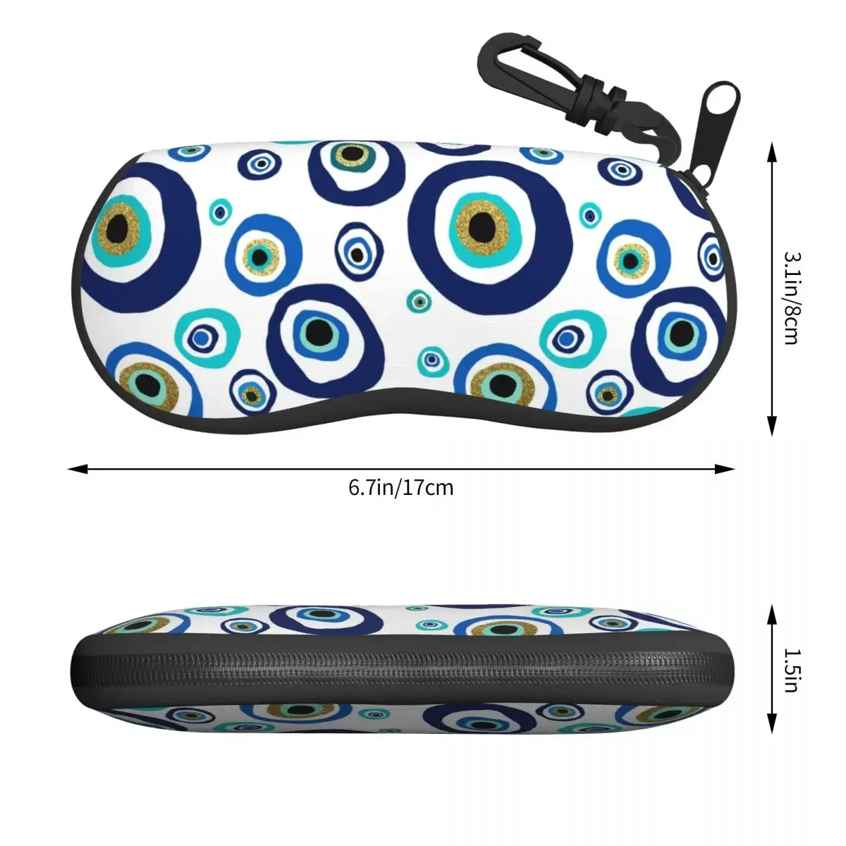 Nazar Amulet Evil Eye Talisman Glasses Case Waterproof   Blue   Boho  Protector Ins glasses Box