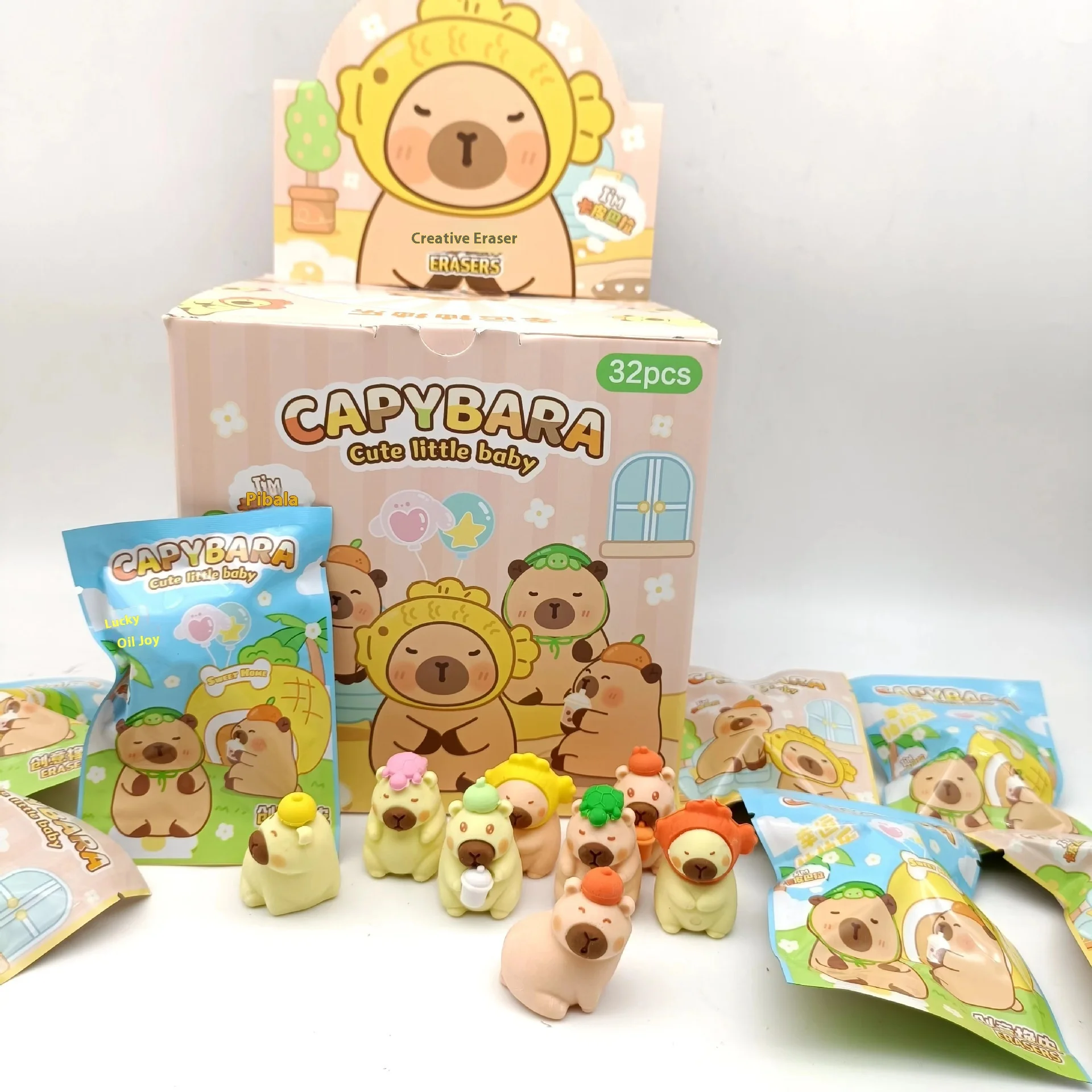 8/12 قطعة حقيبة أعمى ممحاة قلم رصاص البيض حفلة الفراولة الدب كابا الإبداعية النمذجة مدرسة مكتب القرطاسية جائزة #3