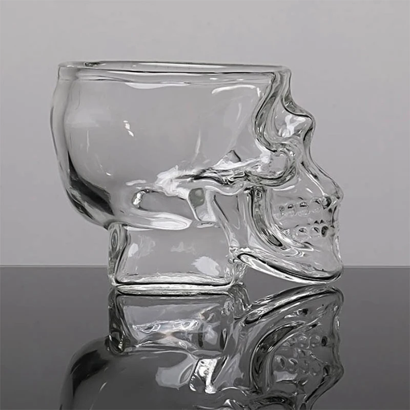 1 Pcs Skull Cup Shot Glass Transparent Cup Crystal Skull Head Glass Cup Bar Party Vodka Brandy Beer Wine Glass 50ml Drinkware