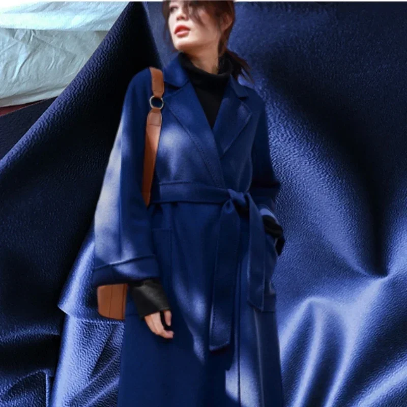

Double-sided Wool Water Ripple Fabric Brand Fashion Design Coat Autumn Winter Warm Soft Cloth by the Meter Diy for Sewing