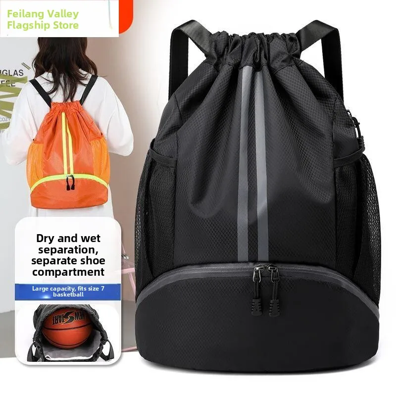 

Large Capacity Basketball Storage Drawstring Bag Unisex Sports Fitness Training Backpack Double Shoulder Bag Outdoor Function...