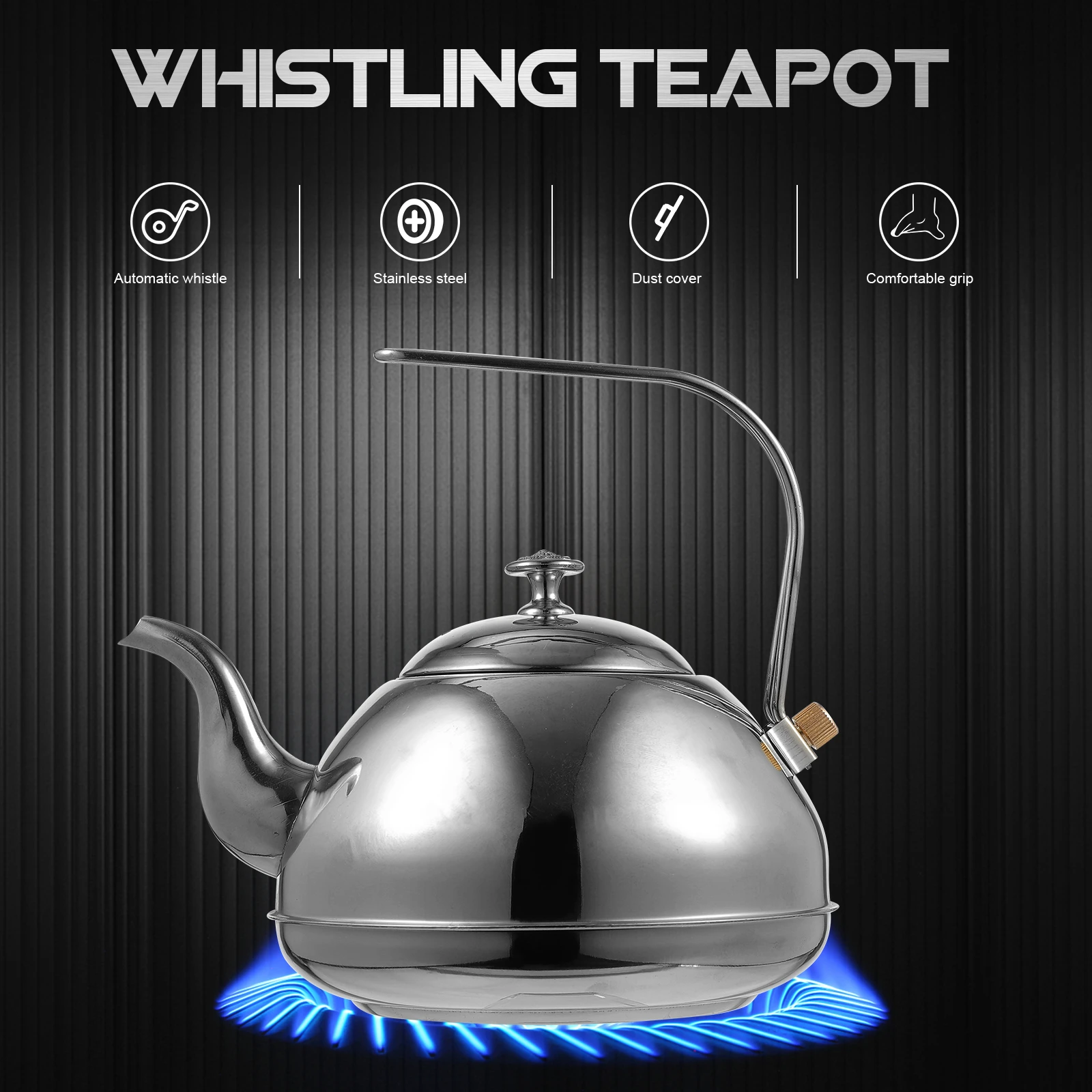 

1pc Stainless Steel Tea Kettle Teapot with Filter Cup Easy Cleaning Glossy Suitable Home Decor Stovetop Boiling Gas