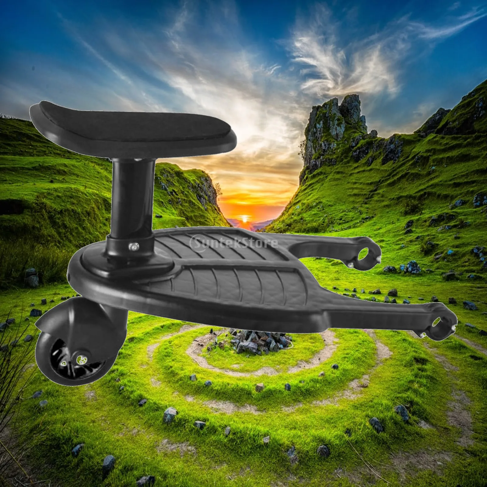 Baby Stroller Wheeled Board Detachable Ride on Standing Plate Accessory for Twin Kids Suitable for Most Prams