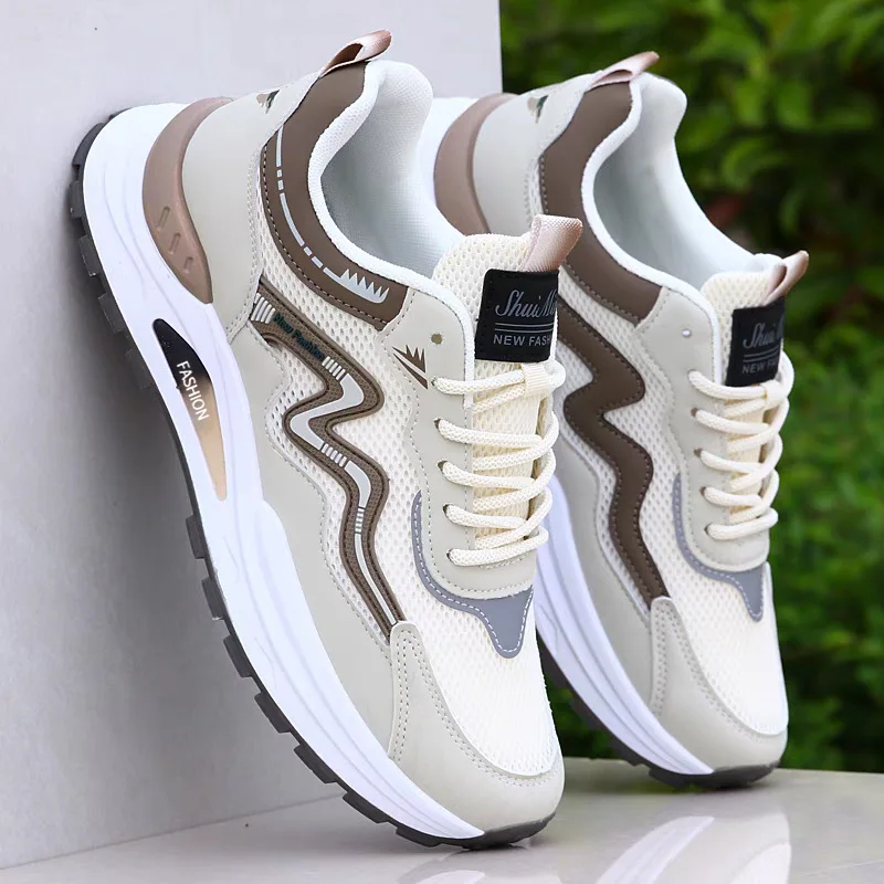 Men's Anti Slip Soft Hollow Breathable Mesh Casual Running Shoes 2026 New Teen Daily Streetwear Footwear