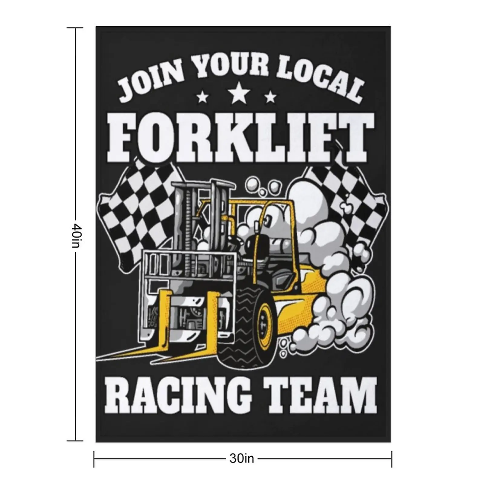 Forklift Racing Team Funny Throw Blanket Flannel Flannel Fabric Luxury Brand Hair Blankets