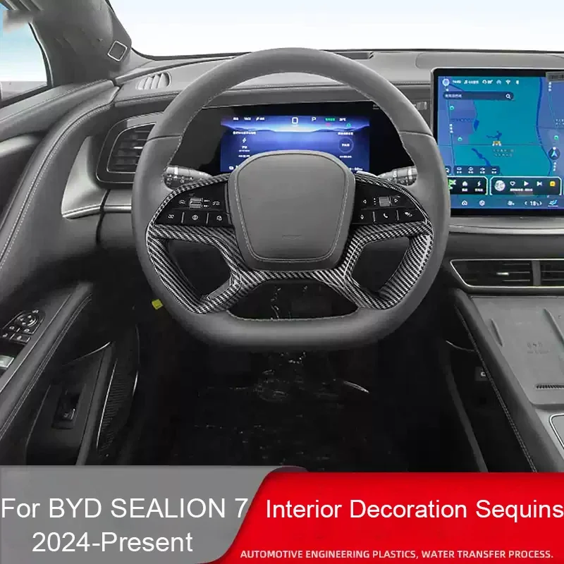 

Car Carbon Fiber Windows Lift Panel ABS For BYD SEALION 7 LHD & RHD 2024-2026 Auto Steering Wheel Air Outlet Sequins Accessory